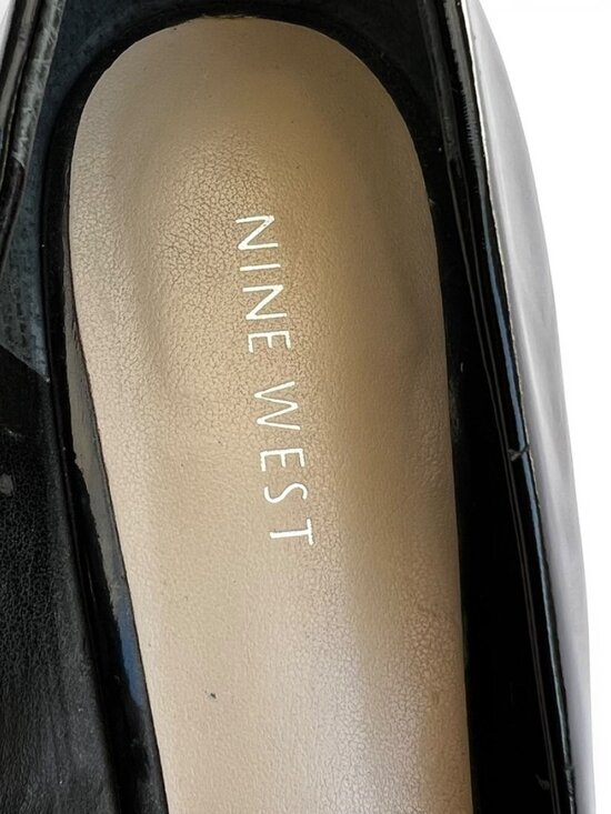 Nine West Black Patent Leather Pumps Pointed Toe Y2K Soft Grunge Polished 8.5 - Picture 9 of 12